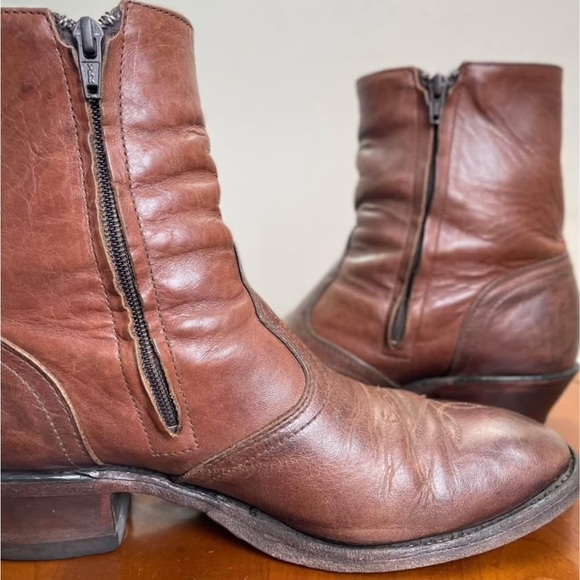 Boulet Mens Ranch Hand Tan Western Ankle Cowboy Boot | US 9.5 - Picture 5 of 6